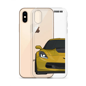 Corvette Racing Yellow C7 Corvette Z06 - iPhone Case