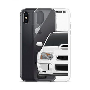 White 03-05 Subaru WRX STI - iPhone Case