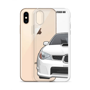 White 06-07 Subaru WRX STI - iPhone Case