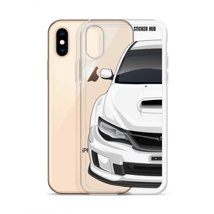 White 09-14 Subaru WRX STI - iPhone Case