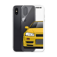 Load image into Gallery viewer, Yellow R34 Nissan GTR - iPhone Case