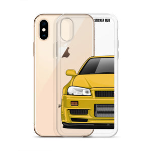 Yellow R34 Nissan GTR - iPhone Case