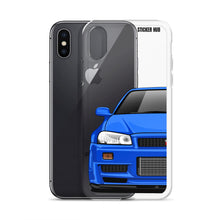 Load image into Gallery viewer, Blue R34 Nissan GTR - iPhone Case