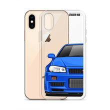 Load image into Gallery viewer, Blue R34 Nissan GTR - iPhone Case