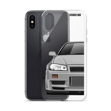 Load image into Gallery viewer, Silver R34 Nissan GTR - iPhone Case