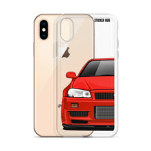 Load image into Gallery viewer, Red R34 Nissan GTR - iPhone Case