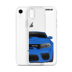 Blue Charger Hellcat (Widebody) - iPhone Case