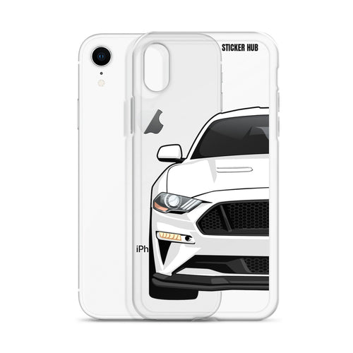 White 18-21 Mustang 5.0 - iPhone Case