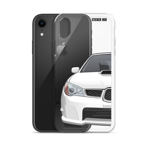 White 06-07 Subaru WRX STI - iPhone Case