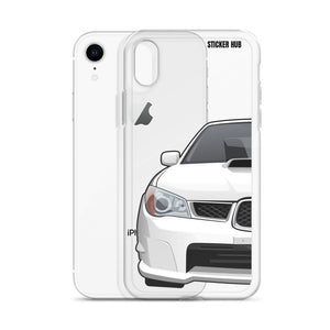 White 06-07 Subaru WRX STI - iPhone Case