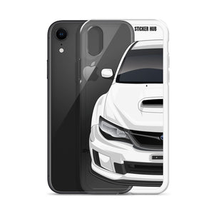 White 09-14 Subaru WRX STI - iPhone Case