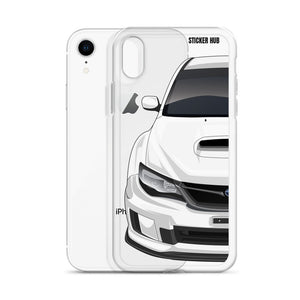 White 09-14 Subaru WRX STI - iPhone Case