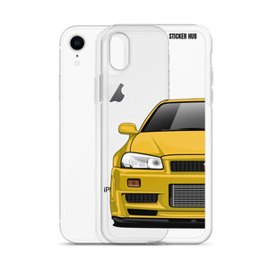 Yellow R34 Nissan GTR - iPhone Case