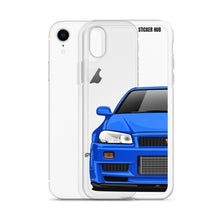 Load image into Gallery viewer, Blue R34 Nissan GTR - iPhone Case