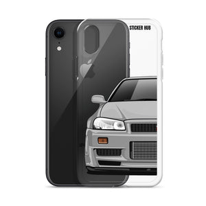 Silver R34 Nissan GTR - iPhone Case