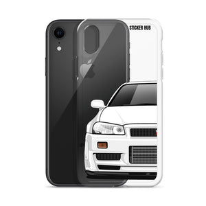 White R34 Nissan GTR - iPhone Case