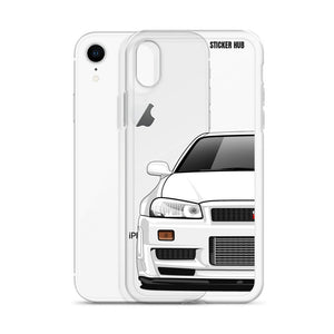 White R34 Nissan GTR - iPhone Case