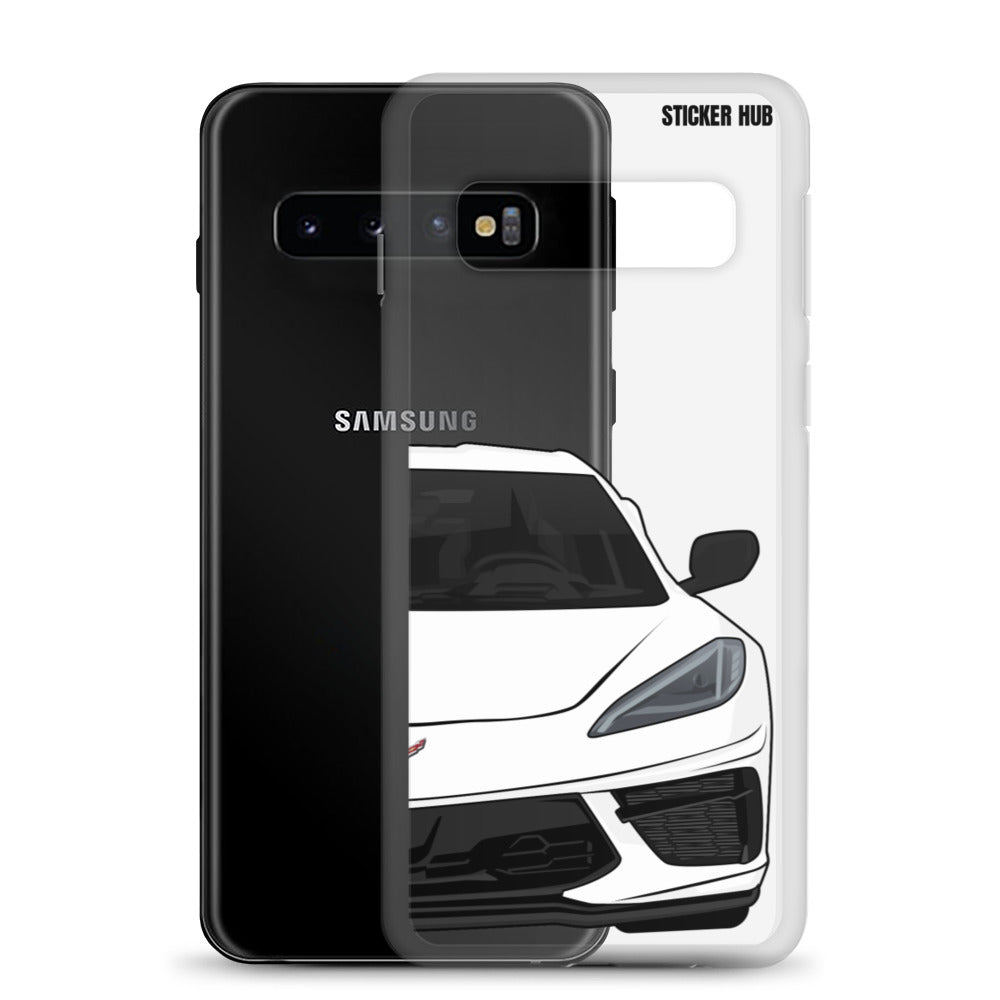 White C8 Corvette - Samsung Case